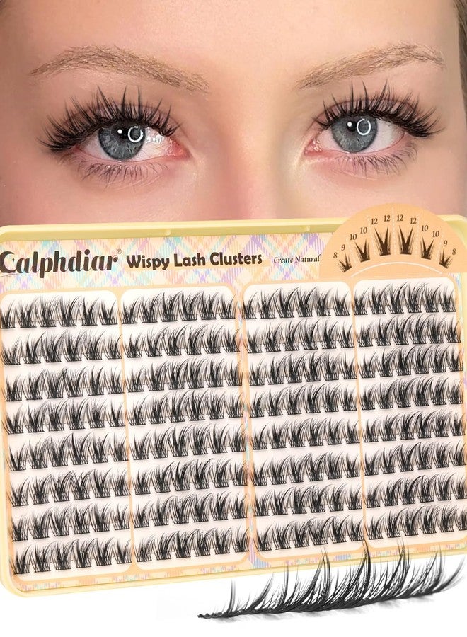 calphdiar Wispy Lash Clusters 8-12mm Natural Eyelash Clusters 192PCS Individual Lashes Clusters Soft Cluster Eyelash Extensions C-Curly Cluster Lashes for Doll Eye Lash Extension for Beginners - Image 1